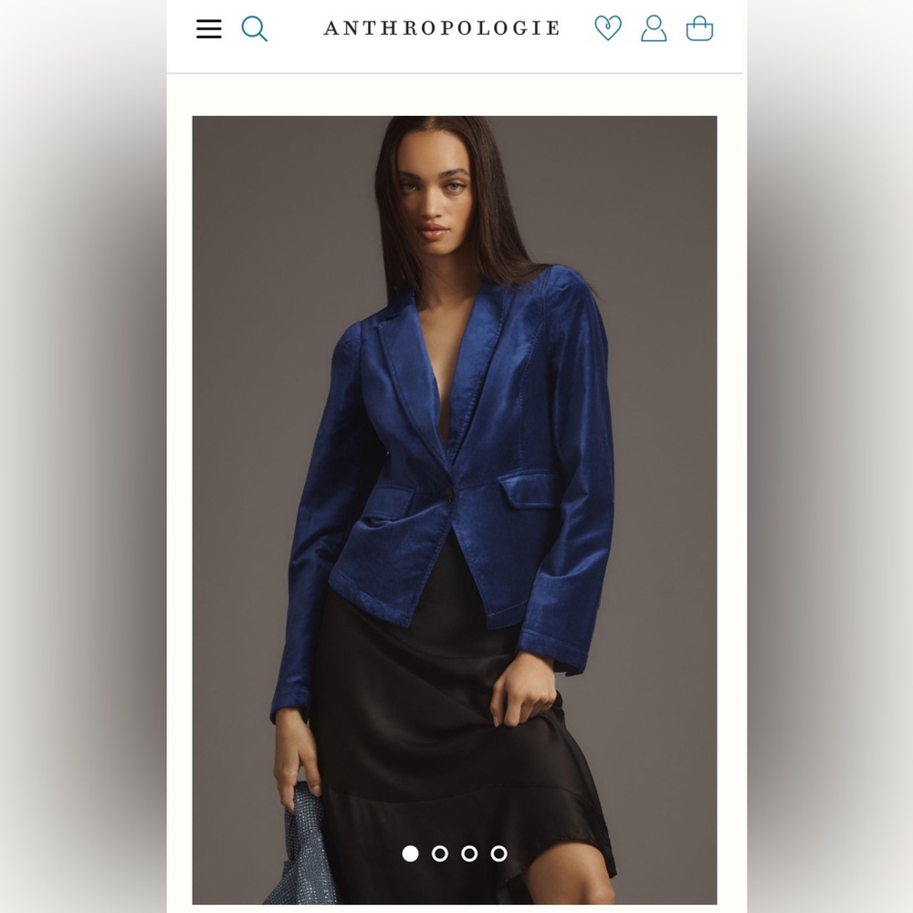 NWT Anthropologie Cropped velvet blazer